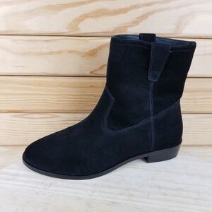 Rebecca Minkoff 8 US Black Leather/Suede Ankle Boots Booties Pull-on Block Heel